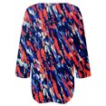 thumbnail image 3 of Gibobby Casual Playera de Manga Corta para Mujer Camiseta manga corta con cuello en V y estampado teñido anudado para mujer(Azul,CH), 3 of 5