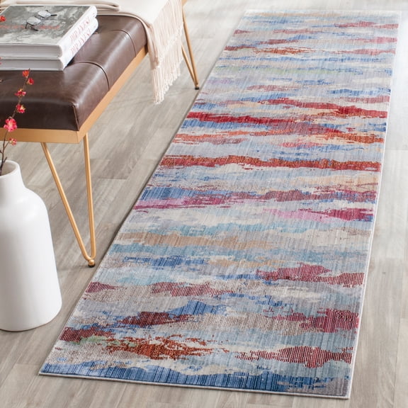 SAFAVIEH Valencia Natalie Abstract Polyester Runner Rug, Multi, 2'3" x 8'