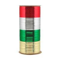 CURLING RIBBON - RED/GREEN/GOLD, 4 END X 150 FEET