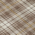 thumbnail image 5 of 8' Brown Beige And Gold Round Plaid Washable Indoor Outdoor Area Rug, 5 of 5