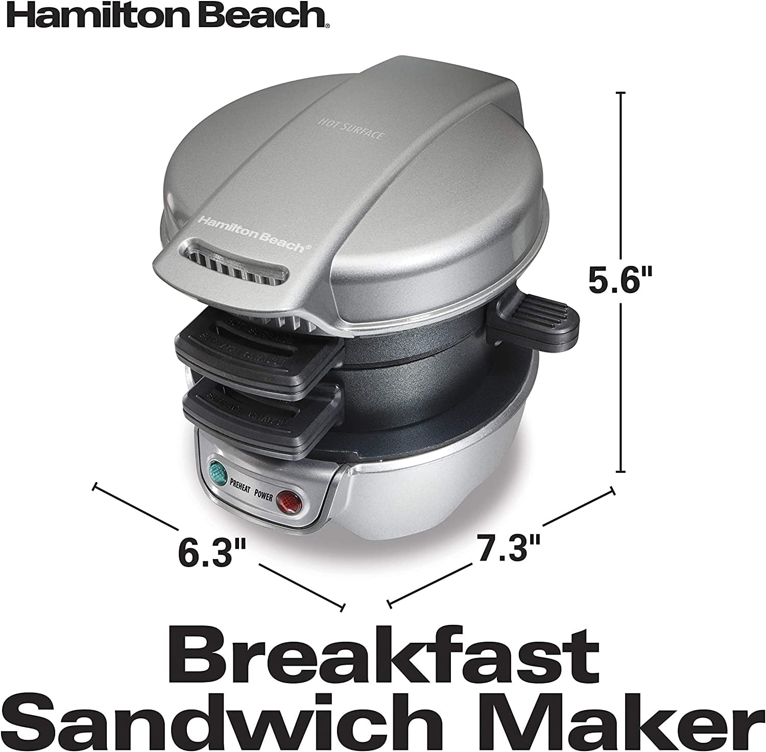 Breakfast Sandwich Maker with Egg Cooker Ring, Customize Ingredients.  712131663015
