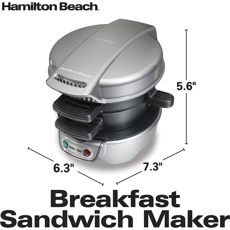 Breakfast Sandwich Maker with Egg Cooker Ring, Customize Ingredients.