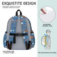 thumbnail image 5 of Football and Baseball Navy Pattern Cute School Backpack with Padded Back and Adjustable Shoulder Straps 13.4"x11"x4.7", 5 of 5