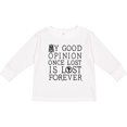 thumbnail image 3 of Inktastic Jane Austen Good Opinion Quote Girls Long Sleeve Toddler T-Shirt, 3 of 5