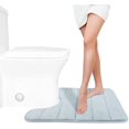 thumbnail image 1 of LAICAIW Memory Foam Toilet Bath Mat U-Shaped, Soft and Comfortable, Super Water Absorbent, Non-Slip, Thick, Machine Wash Bathroom Commode Contour Rug, 24 X 20 Inches (24 X 20 Inches, Silver), 1 of 7