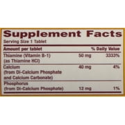 Rugby Vitamin B-1 Tablets, 50 mg, 100 Count
