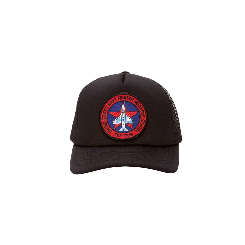 US Navy Fighter Weapons School Top Gun Black Trucker Hat