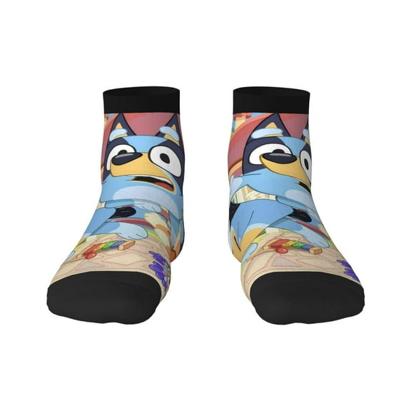 Johaoi Bluey Pattern Novelty Socks, Funny Socks Over The Calf Tube Stocking Crew Colorful Stockings for Women and Men