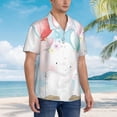 thumbnail image 5 of Easygdp Cute Elephant Men'S Summer Casual Short Sleeve,Short Sleeve Button-Down Shirt, Lapel Loose Breathable Hawaiian Short Sleeve - 3x-Large, 5 of 9