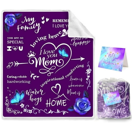 Mom Blanket, I Love You Mom Cozy Personalized Throw Blanket for Women ...