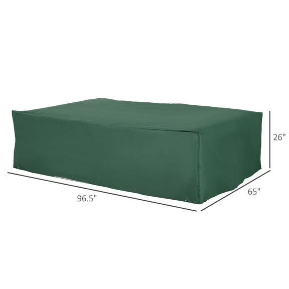 Patio Umbrellas 97" x 65" x 26" Heavy Duty Outdoor Sectional Sofa Cover, Waterproof Patio Furniture Cover for Weather Protection, Dark Green,Market Umbrellas