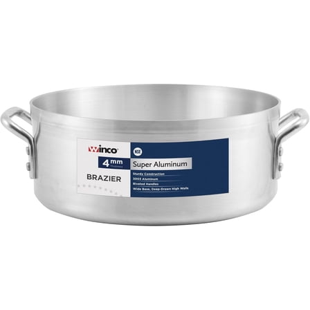 MMZP USA Super Aluminum Braizer, Heavy Weight, 28 Quart, Aluminum