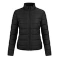 thumbnail image 4 of Women's Puffer Jacket Stand Collar Short Quilted Jackets with Full Zip Short Slimming Jackets for Winter Black M, 4 of 9
