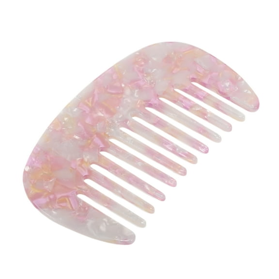Vocoste Hair Comb Wide Tooth Anti-Static Pocket Size Comb for Thick Curly Hair Detangling Comb Pink White