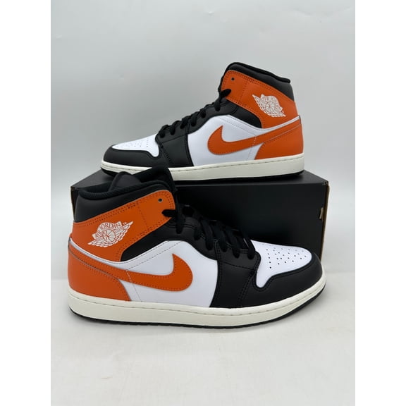 Jordan 1 Mid Men's Size 12.5 "Shattered backboard" Black Orange Shoes DQ8426 801
