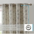 thumbnail image 3 of THD Zoe Burlap Flax Linen Floral Jacquard Window Grommet Long Thick Curtains Drapery Panels, Pair, 3 of 30