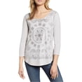 thumbnail image 2 of Lucky Brand Womens Medallion Graphic T-Shirt, Gris, X-Small Lucky Brand Camiseta gráfica, 2 of 2