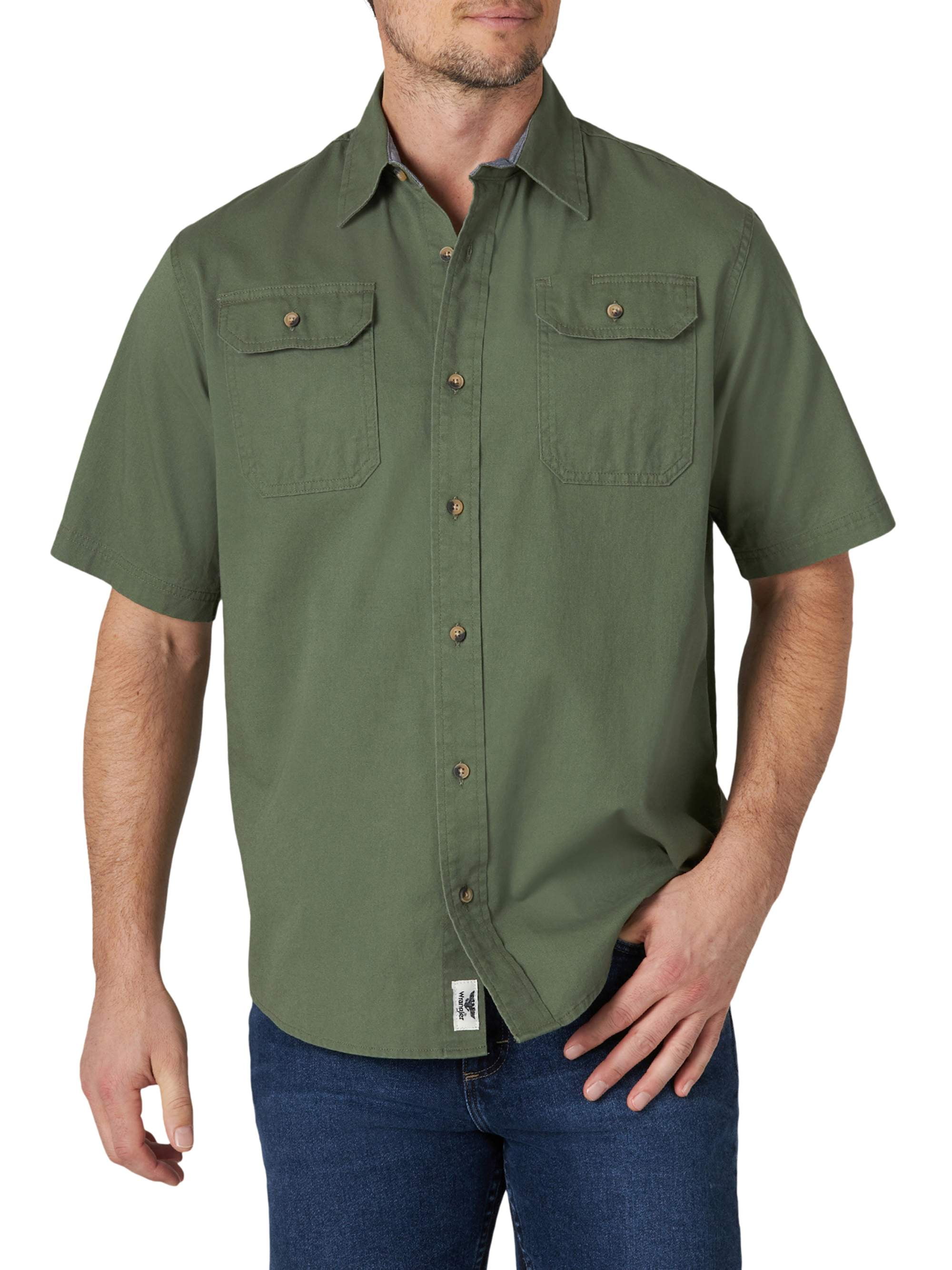 Wrangler Men's Short Sleeve Comfort Stretch Woven Shirt - Walmart.com