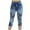 Light Blue, variant on ZKCCNUK Summer Plus Size Capris for Women Imitation Denim Printed Leggings Capris High Waisted Elastic Pencil Capris Trousers for Women