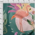 thumbnail image 3 of oneOone Cotton Flex Teal Green Fabric Tropical Abstract With Flamingo Craft Projects Decor Fabric Printed By The Yard 40 Inch Wide, 3 of 4