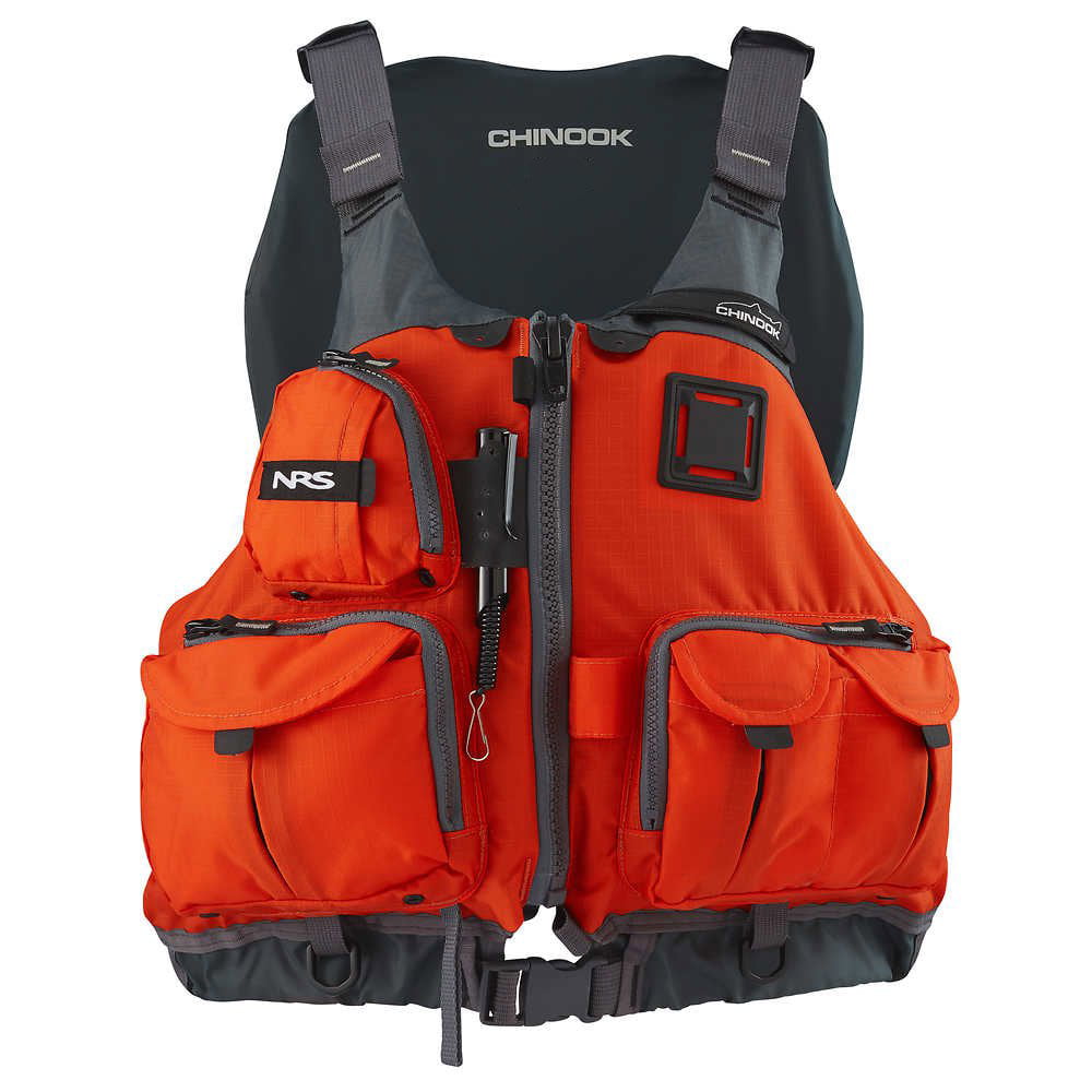 NRS Adult Chinook Fishing Boating PFD Large/ X-Large Safety Life Jacket,  Orange 