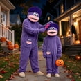 thumbnail image 5 of Unisex Adult Silly Monster Onesie Pajamas - Plush Fleece Big Mouth Monster Cosplay Jumpsuit for Halloween, Christmas Pajamas with Comb, 10 Colors, 100-140, 5 of 7