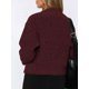 thumbnail image 5 of Suéter con Cremallera para Mujer, Cárdigan de Larga con Hombros Caídos y Cuello Redondo, Chaqueta Informal de Punto Holgada de Color Liso. Vino Tinto M, 5 of 8