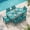 Aqua, variant on MUCHENGHY 7PC HDPE Outdoor Dining Set w/ 6 Chairs, All-Weather, Large Family Patio Furniture, Gray