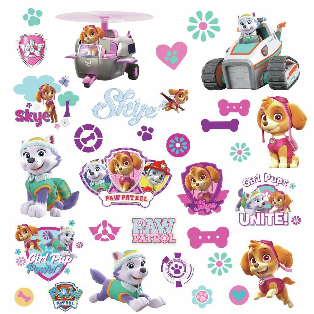 Giant PAW PATROL SKYE wall stickers MURAL 10 decals girl puppy dog female pup 