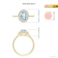 thumbnail image 3 of ANGARA Natural Oval 1 ct Aquamarine Ring with Floral Diamond Halo in 14K Yellow Gold for Women (Size-8x6mm) | March Birthstone, Birthday, Anniversary, Jewelry Gift for Women | Natural Aquamarine Ring, 3 of 7