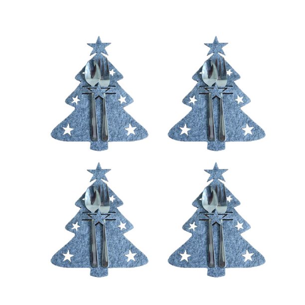Bolsa de cubiertos de bolsillo para árbol de Navidad, organizador de utensilios de cocina de tela no tejida, Decoración de mesa, 4 piezas, 44 estilos