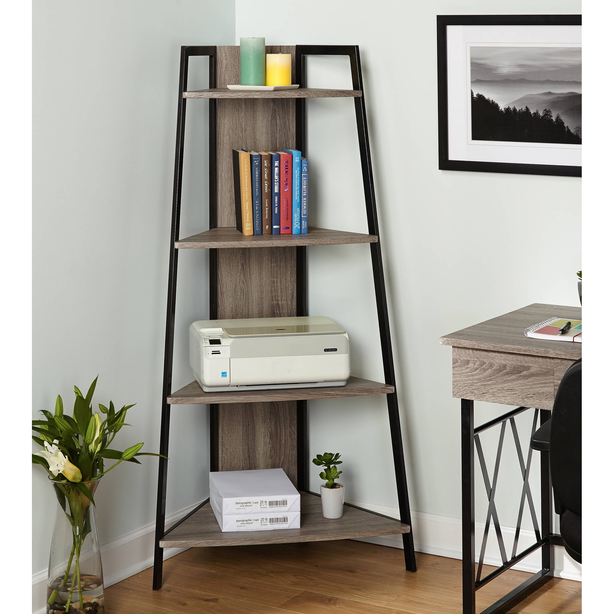 Jaxx Corner Shelf, Black/Grey