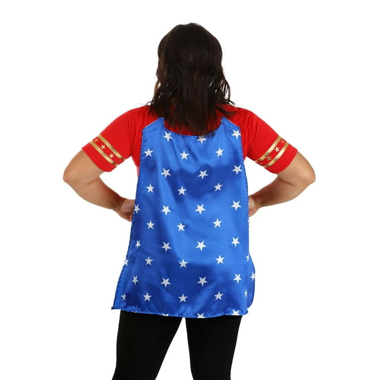 Wonder woman t shirt with cheap cape plus size