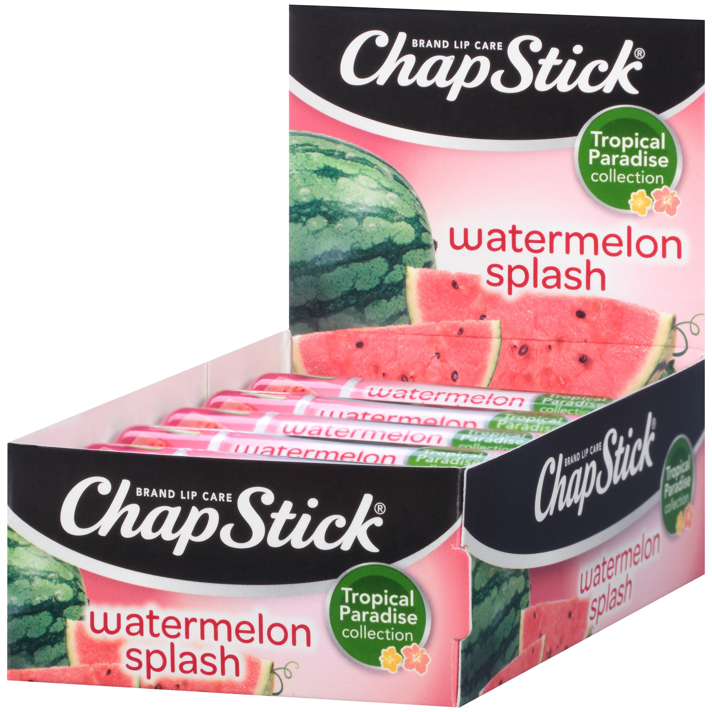 ChapStick Tropical Collection (Watermelon Splash Flavor, 1 Stick) Flavored Lip Balm Tube, 0.15 Ounce Tube