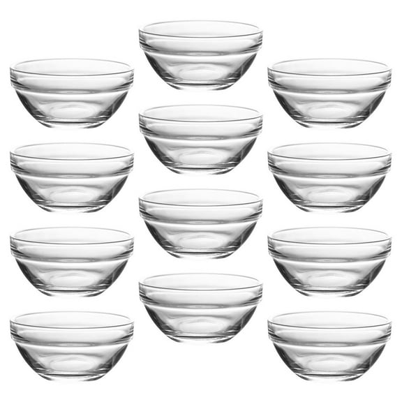 Supvox 12pcs Small Glass Dessert Bowls Transparent Jelly Bowls For Puddings Glass For Desserts Seasonings And More