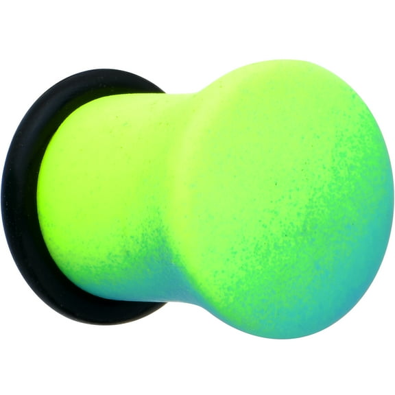 Body Candy Womens 2Pc 0G Ear Plugs Green Blue Ombre Matte Acrylic Single Flare Ear Plug Gauges Set of 2