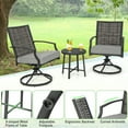 thumbnail image 3 of Costway 3 PCS Patio Swivel Chair Set Coffee Table Wicker Cushioned Seat Balcony Porch, 3 of 9