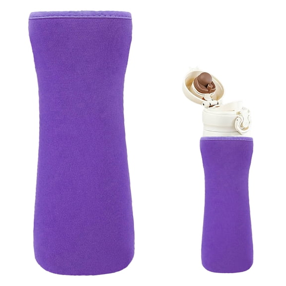 22oz Neoprene Water Bottle Sleeve, Anti-Slip & Shockproof Insulated Cup Cover with Grip, Reusable Thermal Protector for Sports Bottles & Tumblers - Purple