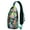 Greenish-blue-39, variant on Marine Creatures and Seashells Sling Backpack with Nautical Vintage Mermaid Design, Lightweight Crossbody Daypack, Adjustable Strap, Multiple Compartments for Beach and Daily Use