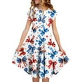 thumbnail image 2 of July 4th Casual Dresses for Girl Independence Day Clothes American Flag Gradient Dresses Flowy A Line Dress Summer Spring Outfit (Blue 14-15 Years), 2 of 5