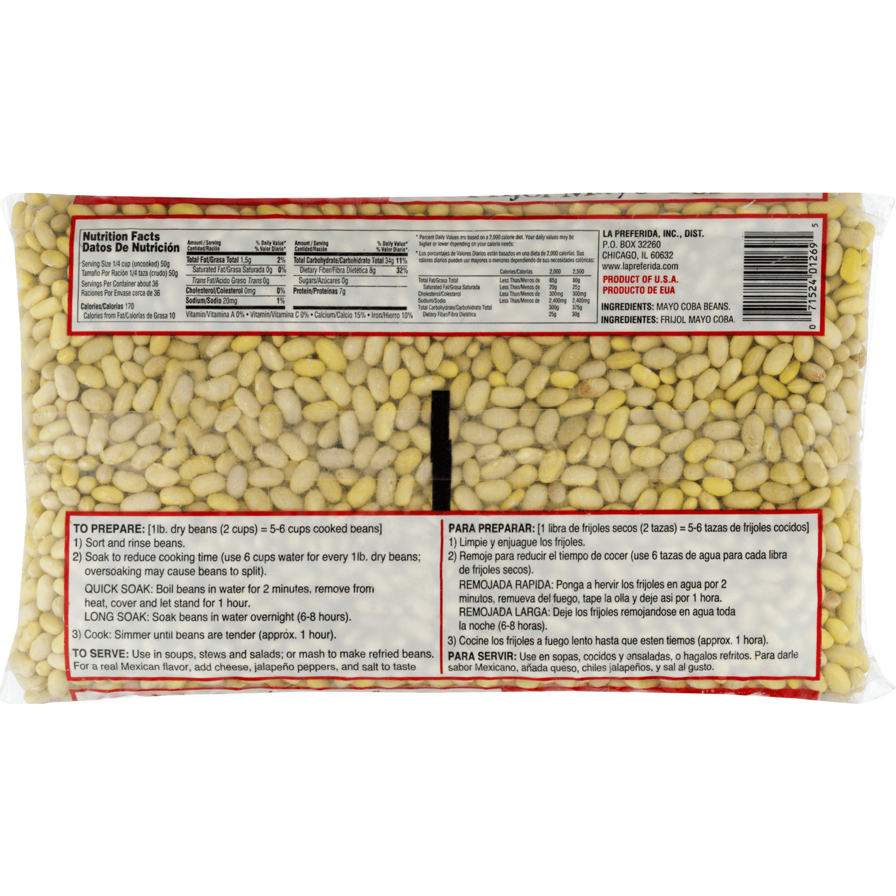 La Preferida Mayo Coba Beans, 4.0 LB