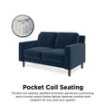 thumbnail image 5 of Pemberly Row Modern / Contemporary Loveseat 2 Seater Sofa in Blue Velvet, 5 of 11