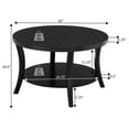 thumbnail image 5 of Charleston Round Coffee Table with Shelf in Black Wood Finish, 5 of 6