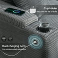 thumbnail image 6 of Modern L Shaped Convertible Sectional Sofa, Corduroy Upholstered Modular Couch With Cup Holders USB Charger and Storage Armrest For Living Room Office Apartment, 6 of 13