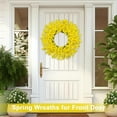 thumbnail image 5 of Large Summer Fall Wreaths for Front Door 26 Inch Fall Summer Door Wreath Autumn Wreaths for Front Door Wild Floral Wreath for Farmhouse Porch Wall Wedding Living Room Home Decor Aesthetic(Yellow), 5 of 17