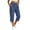 Navy, variant on Luvrsol Plus Size Womens Capris Wide Leg Cropped Pants with Pockets High Waist Relaxed Fit S-3XL