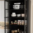 thumbnail image 2 of KULAGAGA Pantry Cabinet Kitchen Storage Cabinet with 2 Drawers & Glass Doors, Adjustable Shelves, Pantry and Kitchen Storage Black 15.7" D x 31.5”W x 78.7”H, 2 of 7