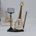 thumbnail image 3 of Reloj despertador con forma de violín, silencioso portátil creativo, reloj silencioso Simple, instrumento musical creativo, decoración de escritorio (blanco), 3 of 4