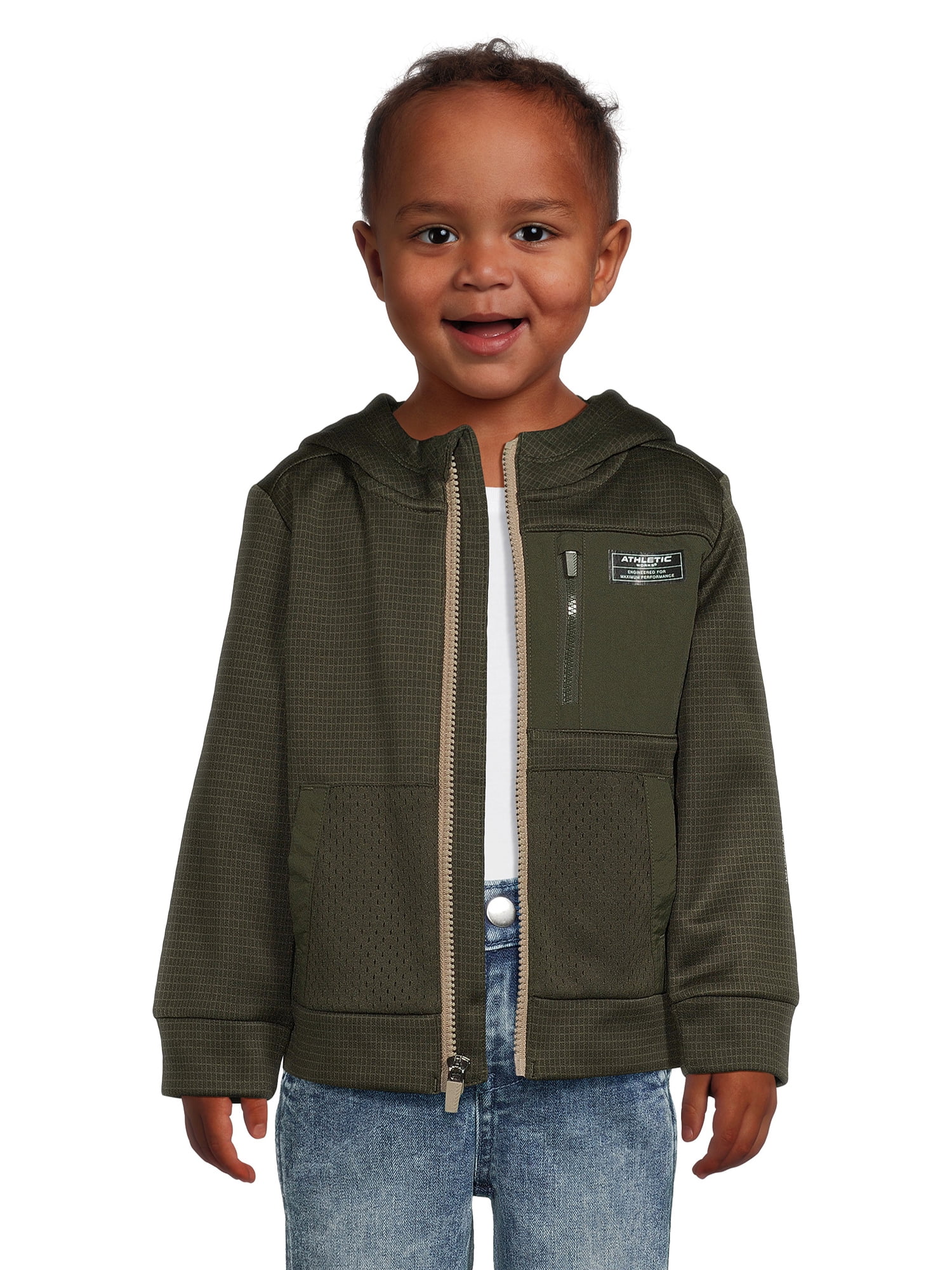 Athletic Works Boys Tech Mesh Jacket, Sizes 12M5T