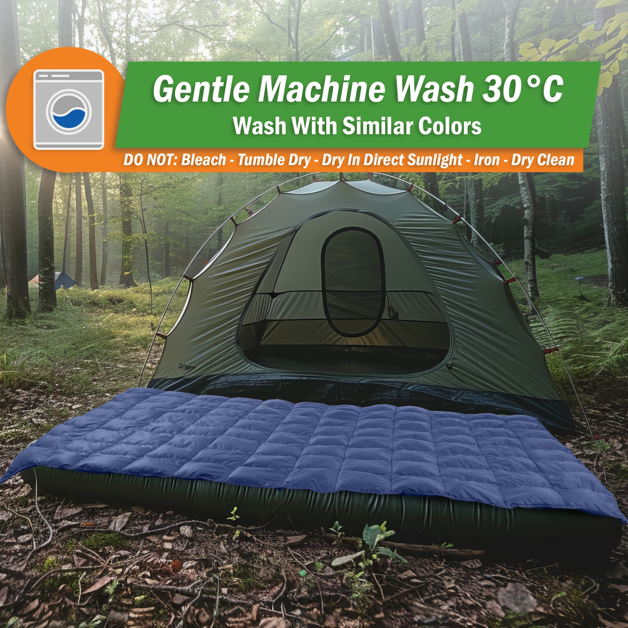 Wakeman Outdoors 78x52” Down Camping Blanket Packable Ultralight Travel Blanket with Bag, Blue